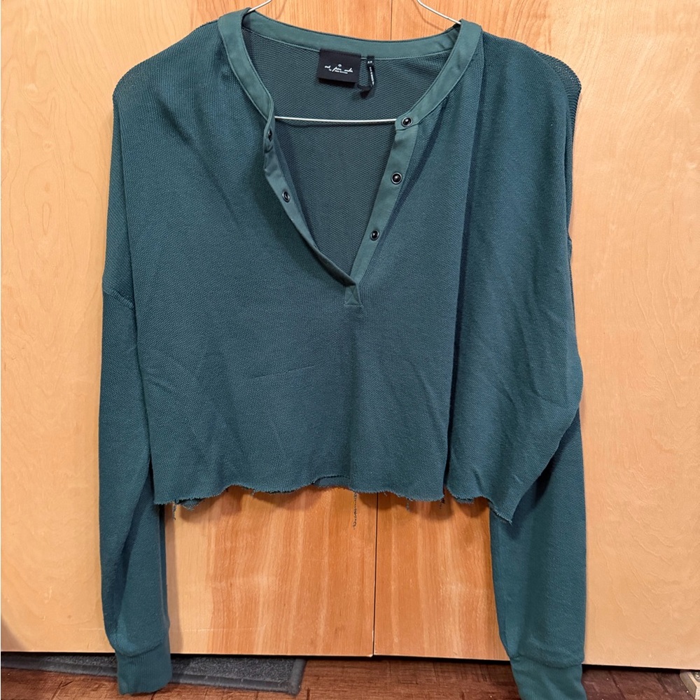 Urban Outfitters Teal Buttoned Crop Top